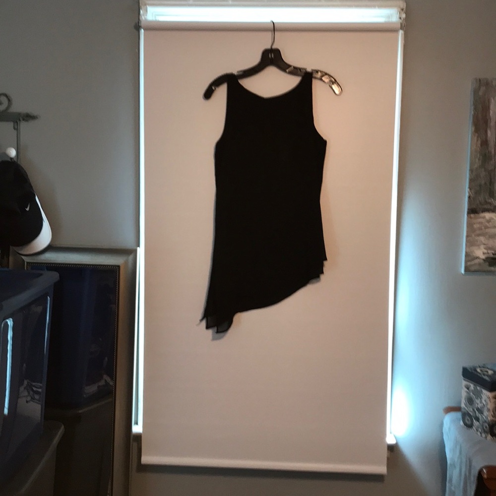 White House Black Market asymmetrical Black blouse